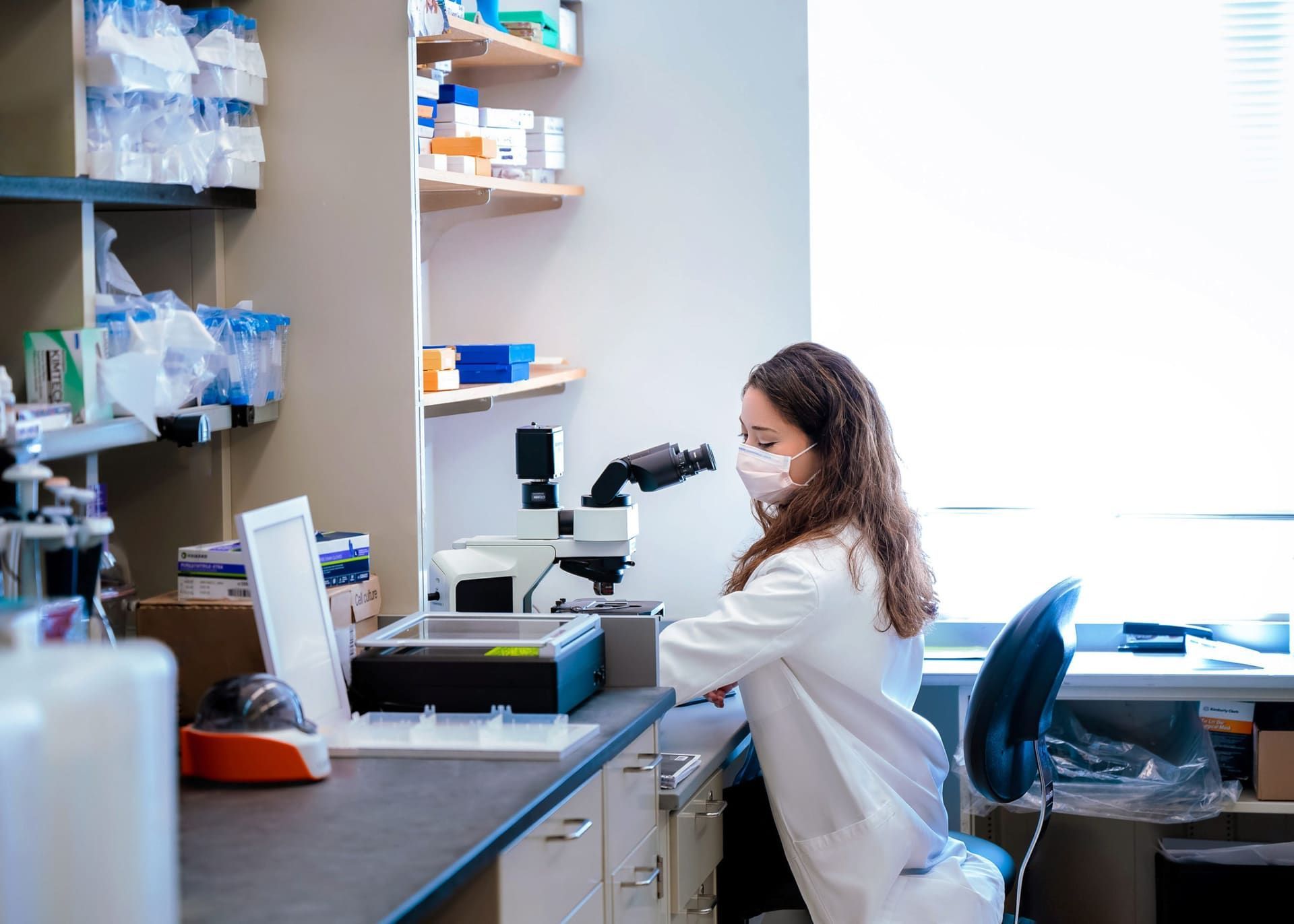 Researchers at work in a laboratory